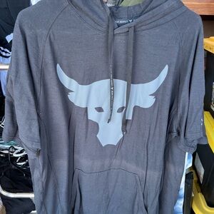 Under Armour Black short sleeve Hoodie with Motivational Text